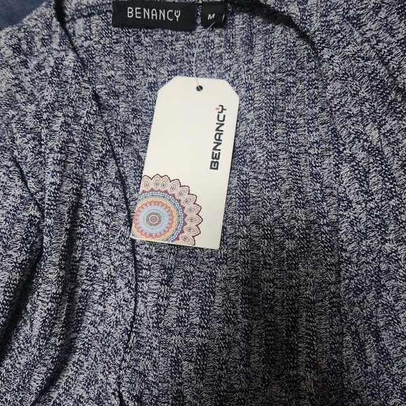 NWT BeNancy blue blend duster with pockets sz Medium - Picture 3 of 3